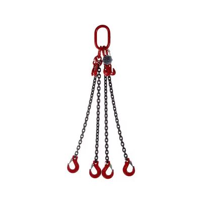 2t Load Limit Red Lifting Chains With Hooks G80 Alloy Steel 8mm Diameter Multi Leg