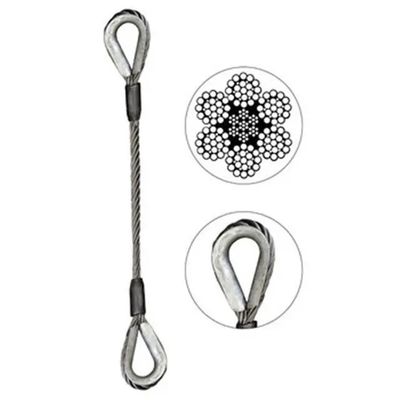 ভালো দাম - AISI 304 316 Stainless Steel 7x7 6x36 Dia 8mm IWRC RHRL Hard Soft Eye Finish Ungalvanized Cable Wire Rope Sling অনলাইন