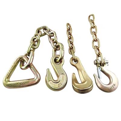 ভালো দাম হলুদ জিঙ্ক প্লেটেড উচ্চ শক্তি G70 পরিবহন চেইন হুক সহ, 20Mn2 উপাদান অনলাইন