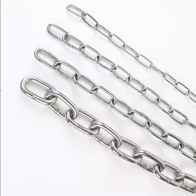 ভালো দাম প্লেইন ফিনিশ স্টিল লিঙ্ক চেইন SS304 Din763 স্টেইনলেস স্টীল চেইন লিঙ্ক ২ টন ওয়ার্কিং লোড লিমিট অনলাইন