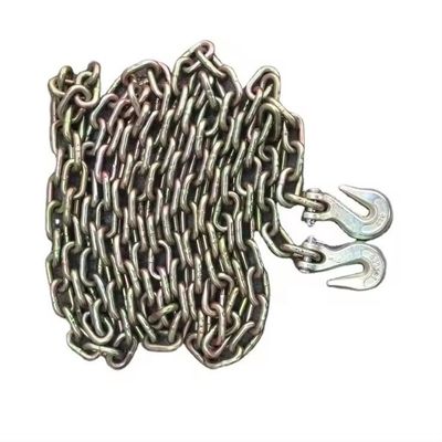 ভালো দাম Structure Welded Chain Black Heavy Duty Galvanized G70 Truck Tow Chain with Grab Hooks অনলাইন