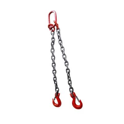 ভালো দাম 8mm Black Finish G80 Alloy Steel Chain Sling with Two Legs for Lifting EN818-2 Durable অনলাইন