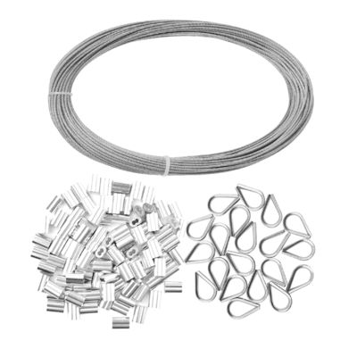 ভালো দাম অ্যালুমিনিয়াম Crimping হাতা এবং Thimbles সঙ্গে গ্যালভানাইজড 1/16 ইঞ্চি স্টেইনলেস স্টীল তারের দড়ি তারের স্ট্যান্ডার্ড AiSi অনলাইন