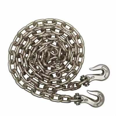 ভালো দাম Heavy Duty G70 Transport Galvanized Car Tow Chains with Hooks Test Load 48kN অনলাইন