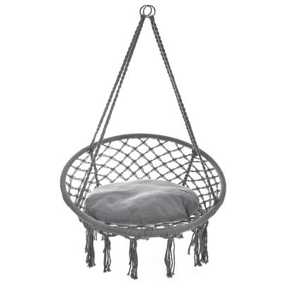 ভালো দাম হ্যান্ড ওয়েভড ক্যাম্পিং হ্যাং চেয়ার ম্যাক্রামে আধুনিক কটন দড়ি সুইং চেয়ার অনলাইন