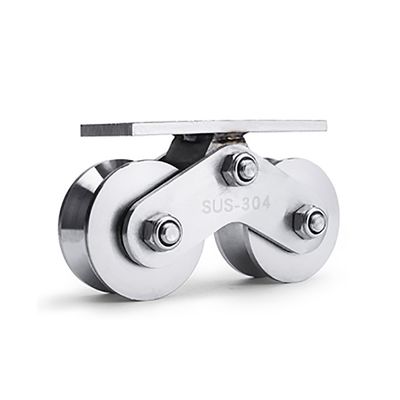 ভালো দাম V Groove Double Wheels 304 Stainless Steel Pulley Wheel for Heavy Duty Gate অনলাইন