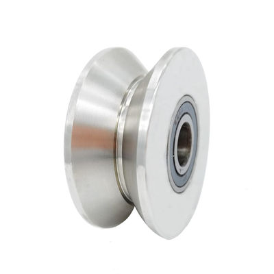 ভালো দাম V-shaped Groove Wheel Stainless Steel Rolling Door Wheel Sliding Door Wheel Heavy Duty Pulley অনলাইন