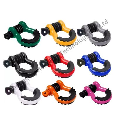 ভালো দাম Heavy Duty Stainless Steel Off Road Bow Shackle Carbon Steel Plastic Protected অনলাইন