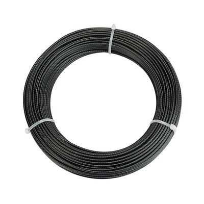 ভালো দাম PP/PE/PU/PVC/PA/Nylon 1.2-1.8mm Black Polypropylene Coated Steel Wire Rope 7x7 Tolerance ±1% With Si Content % 0.1 অনলাইন