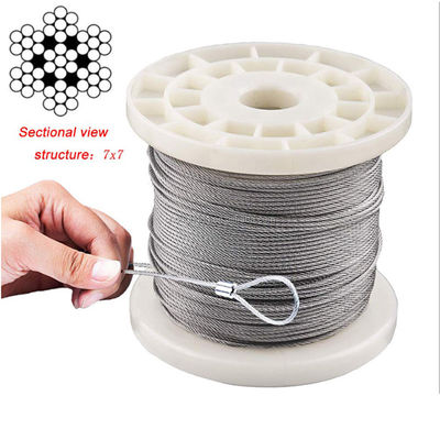 ভালো দাম 7*7 Construction Stainless Steel Wire Cable AISI 201/304/316 Non-Alloy Grade Material অনলাইন