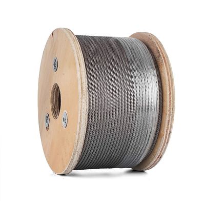 ভালো দাম 304 বিমান 7 x 19 স্ট্র্যান্ড নির্মাণ স্টেইনলেস স্টীল তারের রেল রেলের প্রকার স্টিলের কোর গ্যালভানাইজড 16 এমএম স্টিলের তারের দড়ি অনলাইন