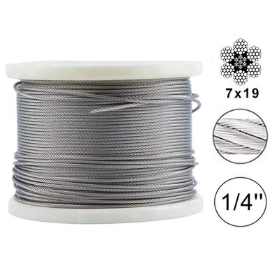 ভালো দাম ডেকিং রেলিং হার্ডওয়্যার কিট সিস্টেমের দৈর্ঘ্য 250 ফুট T316 স্টেইনলেস স্টীল তারের দড়ি অনলাইন