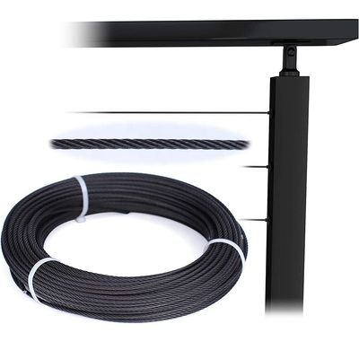 ভালো দাম কালো তারের দড়ি ফিটিং 150 ফুট T316 স্টেইনলেস স্টিল 7x7 1/8