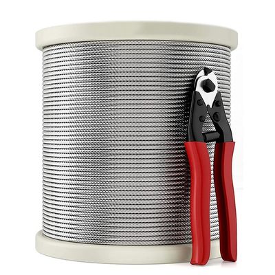 ভালো দাম 1x19 টাইপ 316 স্টেইনলেস স্টিল তারের দড়ি, নন-কোটেড, ডেক এবং আরও অনেক কিছুর জন্য 3/16