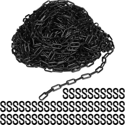 ভালো দাম Plastic Chain Weatherproof Safety Link Barrier Chain Lightweight Safety Chain For Crowd Control Queue Line Parking Driveway Decoration (Black) অনলাইন