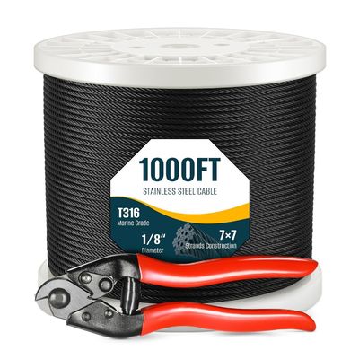 ভালো দাম Standard 7x19 1x19 10mm Wire Rope 304 Stainless Steel For Balustrade Deck Rails অনলাইন