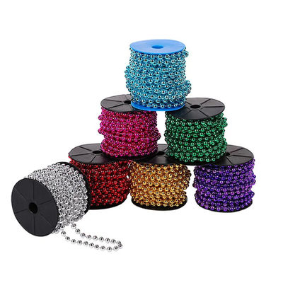 ভালো দাম 2.4mm Customized Colors Plastic Ball Chain Silver Ball Chain White Gold Ball Chain With Customization Length And OEM অনলাইন