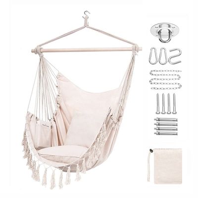 ভালো দাম Hanging Chair Garden Outdoor Hammock Camping With Wooden Hammock Chair Boho Hammock অনলাইন