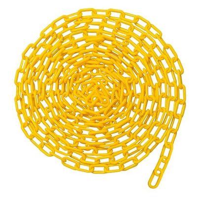 ভালো দাম ইনডোর এবং আউটডোর ব্যবহারের জন্য 50 ফুট হলুদ প্লাস্টিকের চেইন 100 ফুট দৈর্ঘ্যের বিকল্পগুলির সাথে অনলাইন